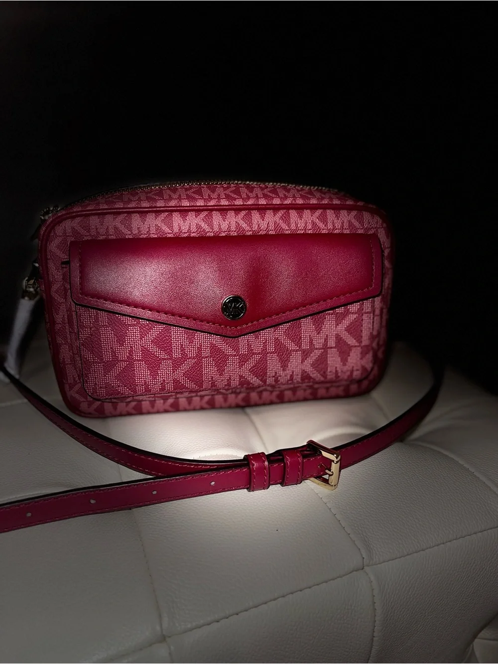 Michael Kors Rose Pink Logo-Print Crossbody Camera Bag